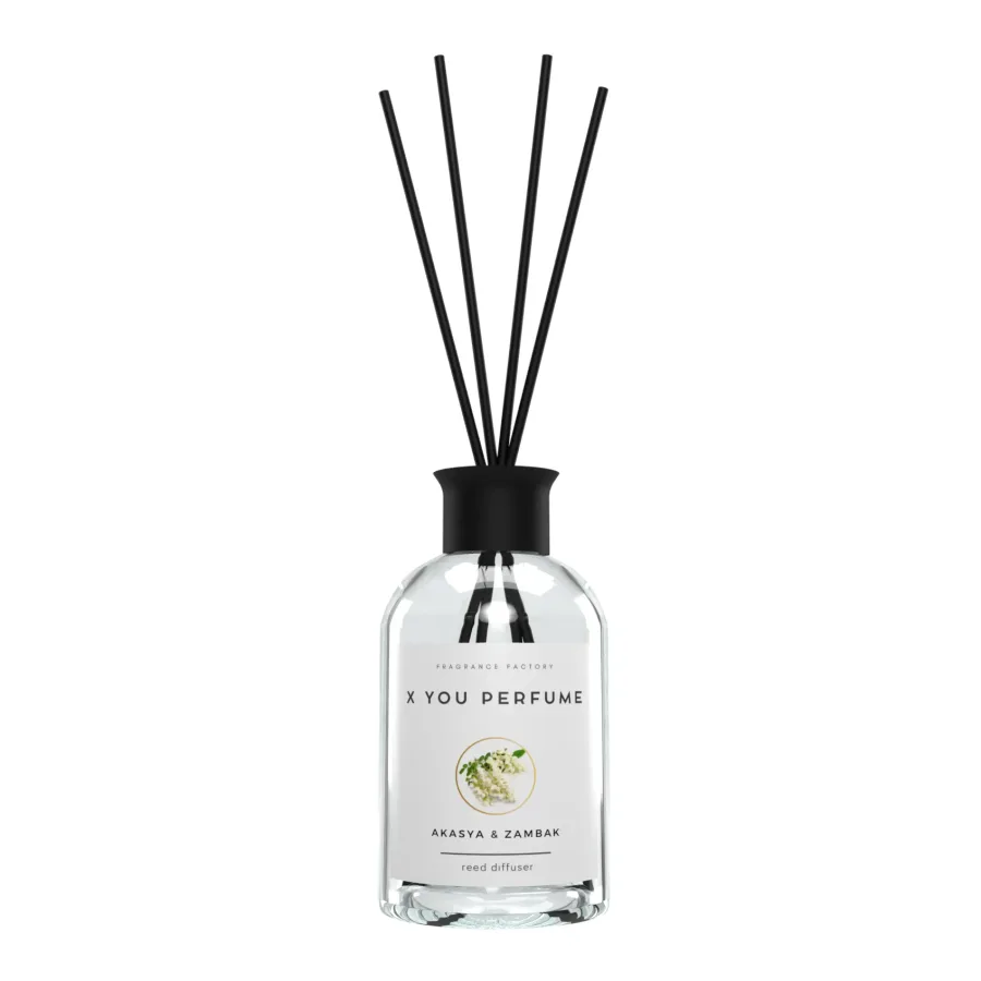 Akasya&Zambak Çubuklu Ortam Kokusu translates to "Acacia & Lily Reed Diffuser Scent" in English.